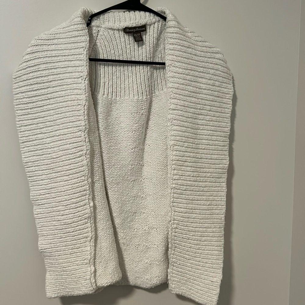 Tommy Bahama White Sweater Cardigan Sleeveless 100% Cotton Size XS